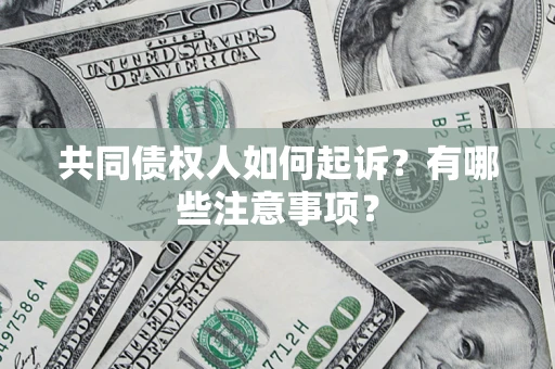 北京共同债权人如何起诉？有哪些注意事项？
